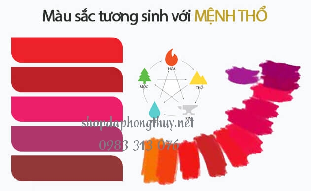 m&agrave;u sắc tương sinh với mệnh thổ
