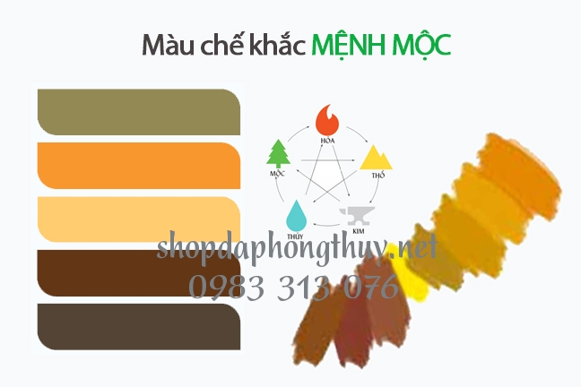 Bảng m&agrave;u chế khắc với mệnh mộc