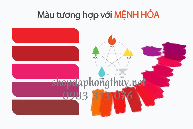 m&agrave;u tương hợp mệnh hỏa