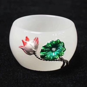 Bộ ấm trà đá mã não trắng