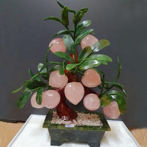 Cây đào đá thạch anh hồng 9 quả