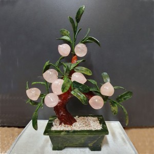 Cây đào đá thạch anh hồng 9 quả