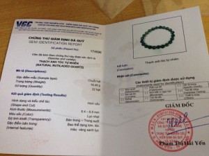 Vòng đá thạch anh tóc xanh