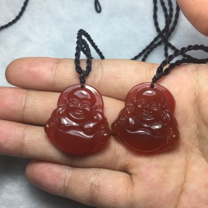 Phật di lặc đá mã não đỏ