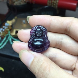 Phật di lặc đá thạch anh tím