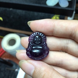 Phật di lặc đá thạch anh tím