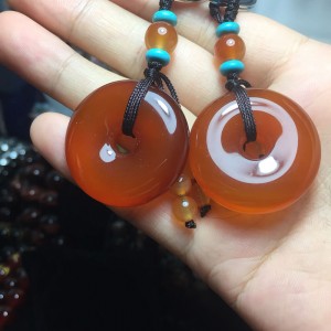 Móc khóa đồng điếu đá mã não