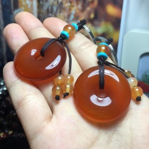 Móc khóa đồng điếu đá mã não