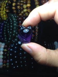 Hồ ly baby đá thạch anh tím