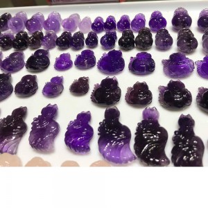 Hồ ly đá thạch anh tím đuôi dài