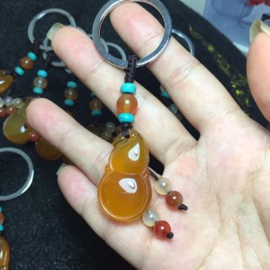 Móc khóa hồ lô đá mã não