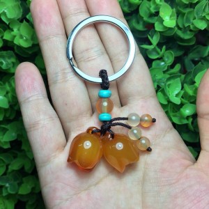 Móc khóa nụ sen đá mã não