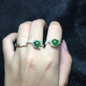 Nhẫn bạc hồ ly ngọc bích