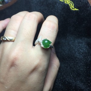 Nhẫn bạc hồ ly ngọc bích
