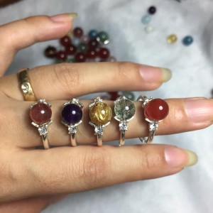 Nhẫn bạc mix đá phong thủy