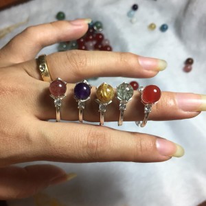 Nhẫn bạc mix đá phong thủy