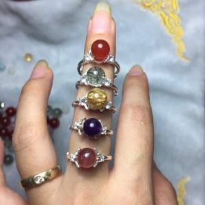 Nhẫn bạc mix đá phong thủy