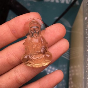 Phật bà quan âm đá thạch anh vàng (Citrine)