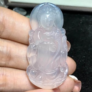 Phật bà quan âm đá mã não trắng