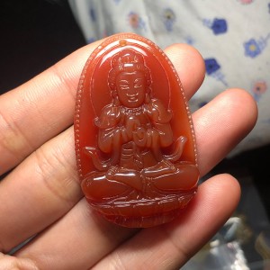 Phật bản mệnh như lai đại nhật mã não đỏ