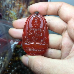 Phật bản mệnh như lai đại nhật mã não đỏ