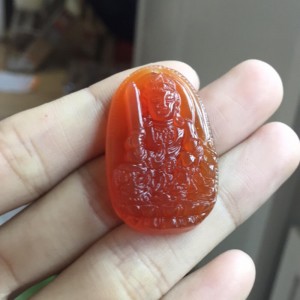 Phật bản mệnh văn thù bồ tát mã não đỏ