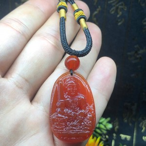Phật bản mệnh văn thù bồ tát mã não đỏ