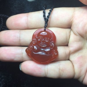 Phật di lặc đá mã não đỏ