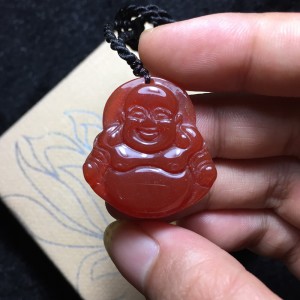 Phật di lặc đá mã não đỏ