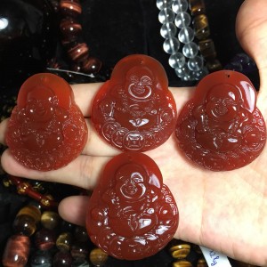 Phật di lặc đá mã não đỏ