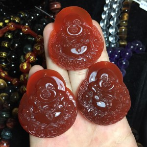 Phật di lặc đá mã não đỏ