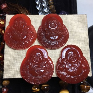 Phật di lặc đá mã não đỏ