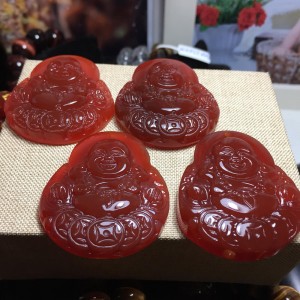 Phật di lặc đá mã não đỏ