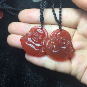 Phật di lặc đá mã não đỏ