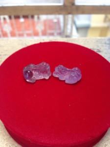 Tỳ hưu đá thạch anh tím (size mặt nhẫn)