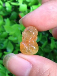 Tỳ hưu thạch anh tóc nâu đỏ (size mặt nhẫn)