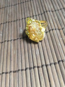 Nhẫn vàng 10k mix tỳ hưu tóc vàng