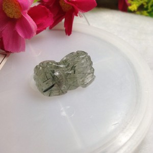 Tỳ hưu đá thạch anh tóc xanh