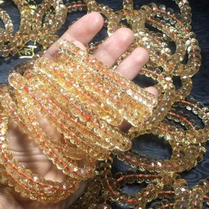 Vòng citrine cắt giác - thạch anh vàng