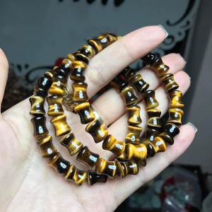 Vòng đá mắt hổ nâu vàng đốt trúc