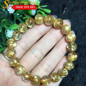 Vòng đá thạch anh tóc vàng ánh kim